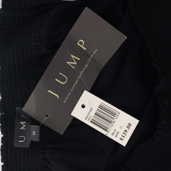 Jump Women's Dress Size 12 Black White Embroidered Shift Lined Short Sleeve NEW - Picture 8 of 10